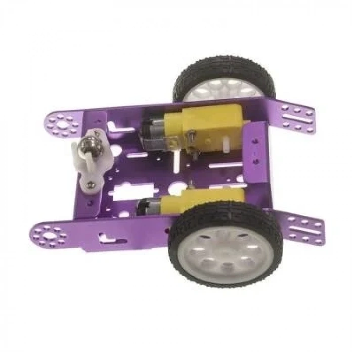 2wd mBot Alüminyum Araç Kiti - Mor ( Motor ve Tekerlek Dahil)