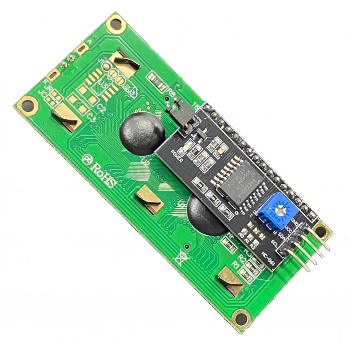 2x16 LCD - LCD1602 Yeşil Ekran + IIC/I2C Arayüz Modülü