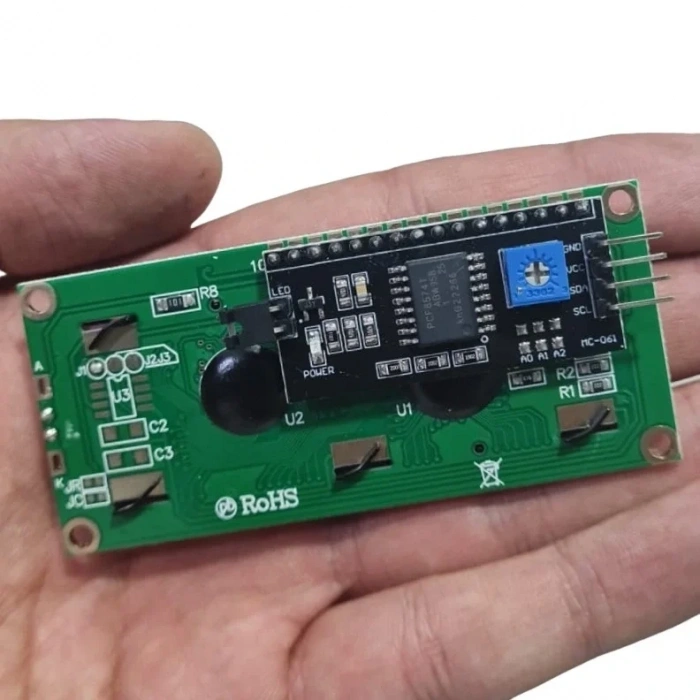 2x16 LCD - LCD1602 Yeşil Ekran + IIC/I2C Arayüz Modülü