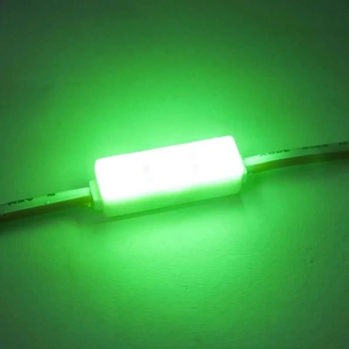 3lü Mercekli Mini Modül Led - Yeşil 12V 0.5W