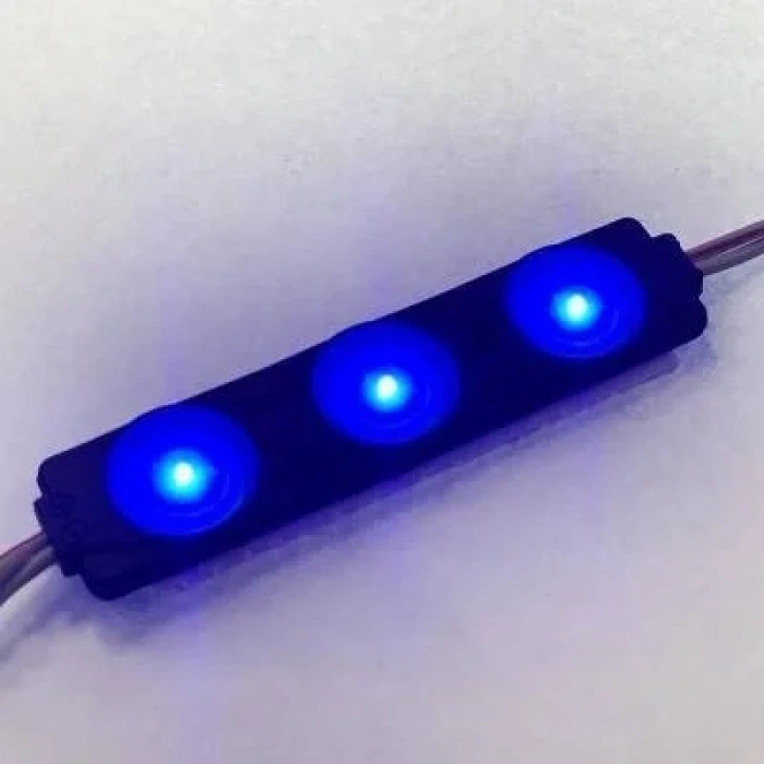 3lü Mercekli Modül Led - Mavi 12V 1.2W