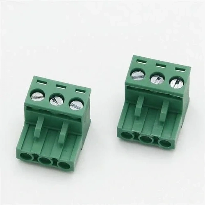3 Pin 5.08mm Dişi Geçmeli Yeşil Klemens
