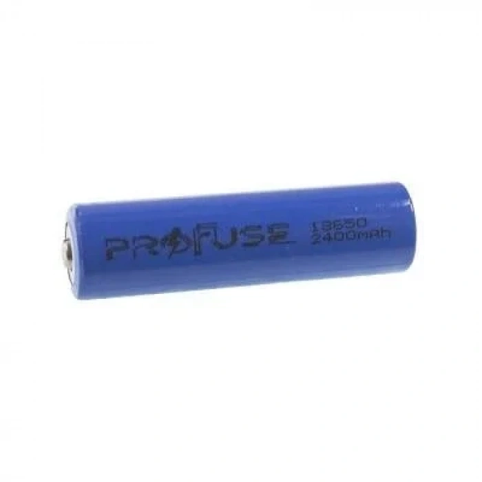 3.7V 2400mAh 18650 Li-ion Şarjlı Pil - Başlı