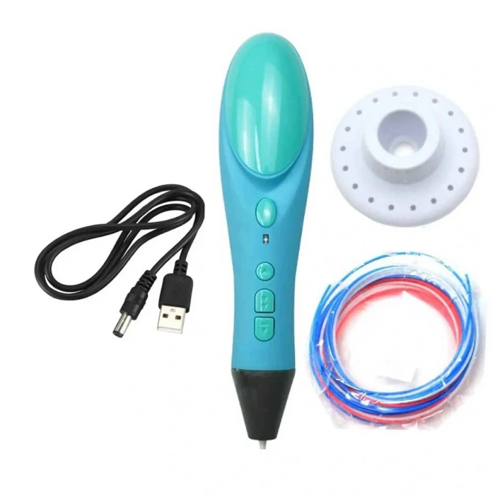 3D Kalem 3D Pen Yazıcı - 3 Farklı Renk PLA Filament Hediyeli