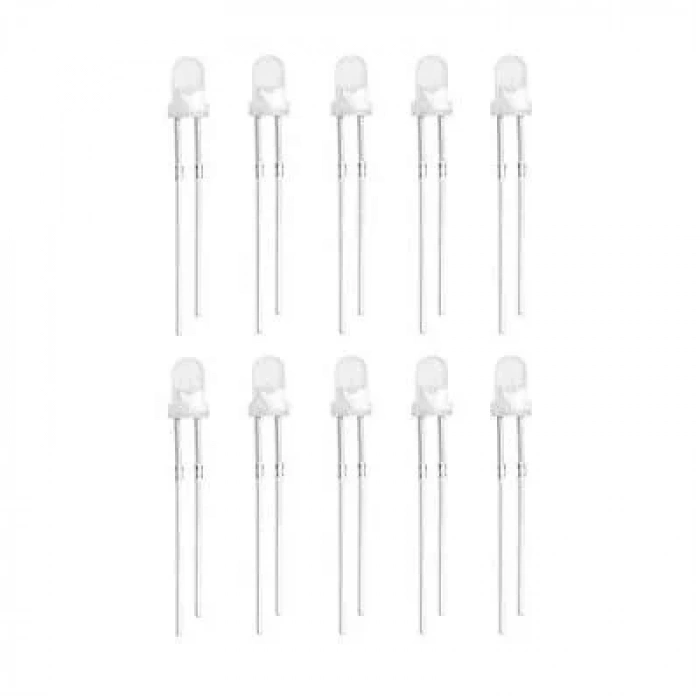 3mm Beyaz Led Paketi - 10 Adet