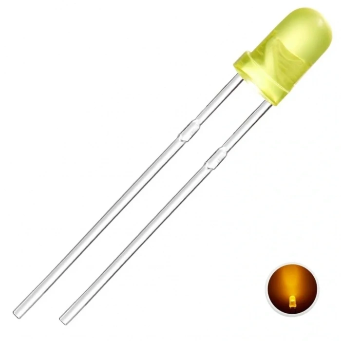 3mm Led Sarı Diyot Diffused 1 Adet