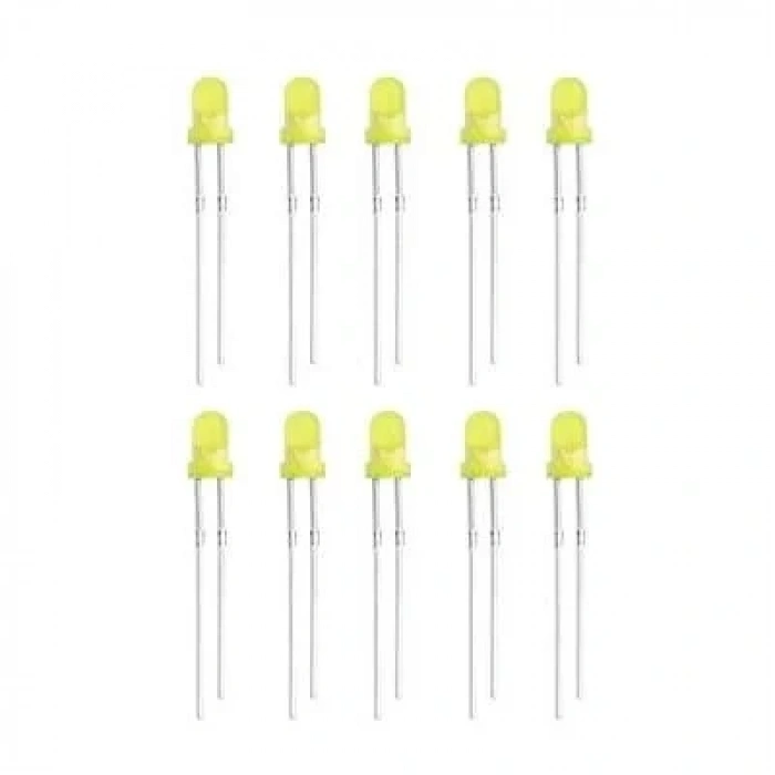 3mm Sarı Led Paketi - 10 Adet