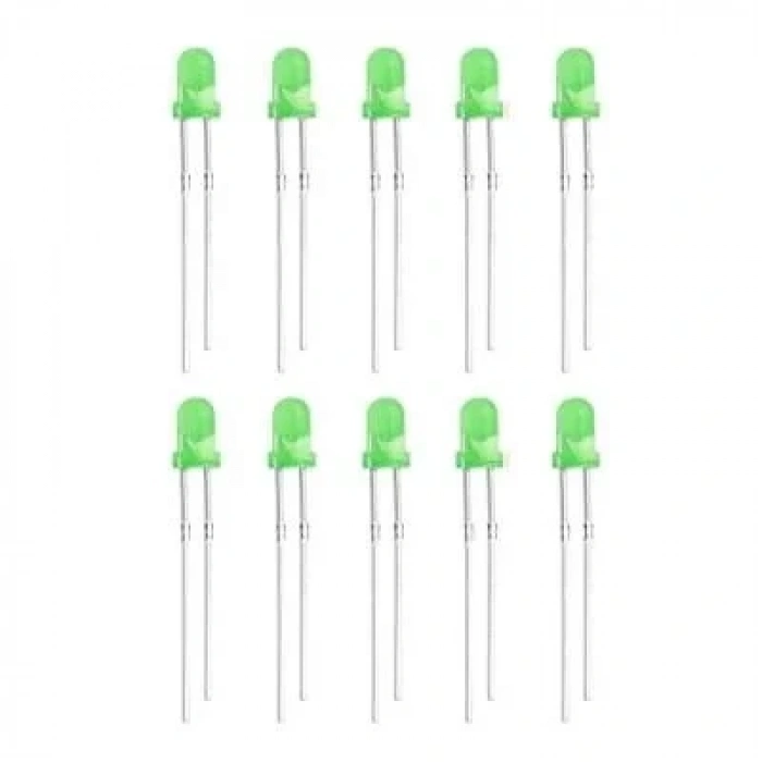 3mm Yeşil Led Paketi - 10 Adet