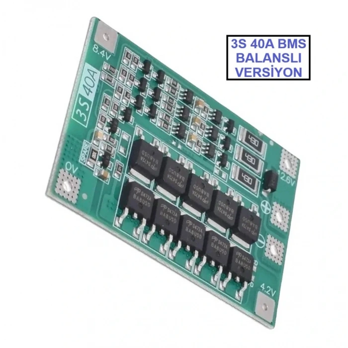 3S 40A BMS 12.6V 18650 Balanslı Pil Şarj Koruma Modülü