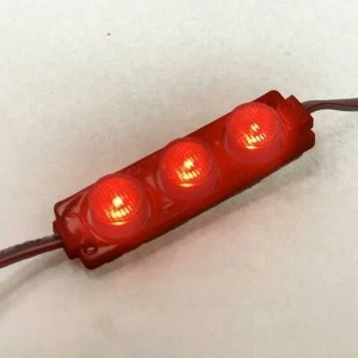 3W Mercekli Modül 3lü Led - Kırmızı 12V