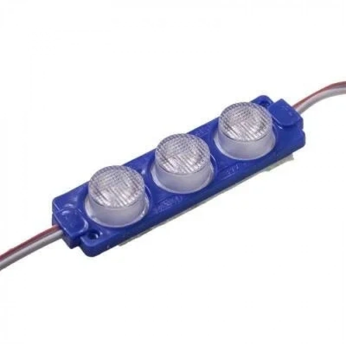 3W Mercekli Modül 3lü Led - Mavi 12V