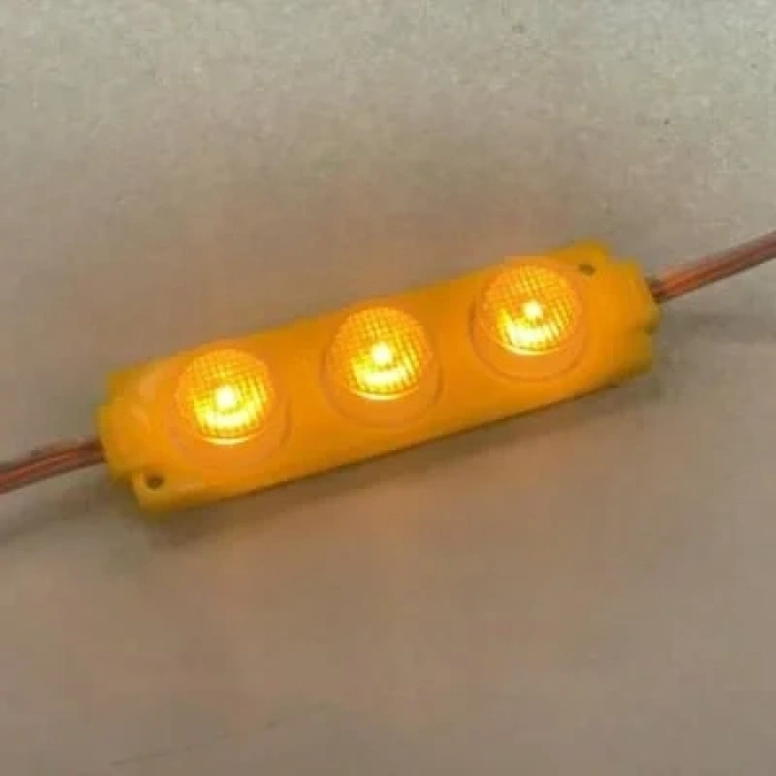 3W Mercekli Modül 3lü Led - Sarı 12V