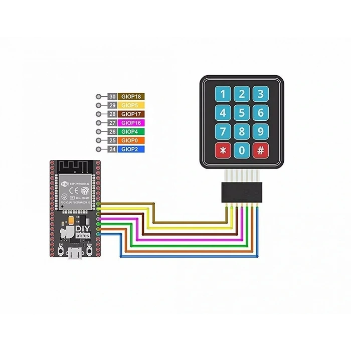 3x4 Membran Tus Takımı - Arduino Keypad