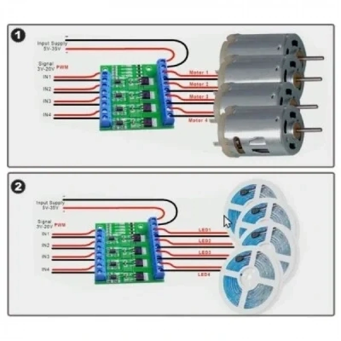 4 Kanal PWM Mosfet Modülü - PLC Sürücü Modülü