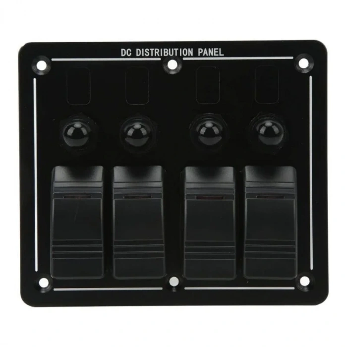 4lü ON-OFF Kırmızı Işıklı Anahtar Switch Panel - Aşırı Akım Korumalı