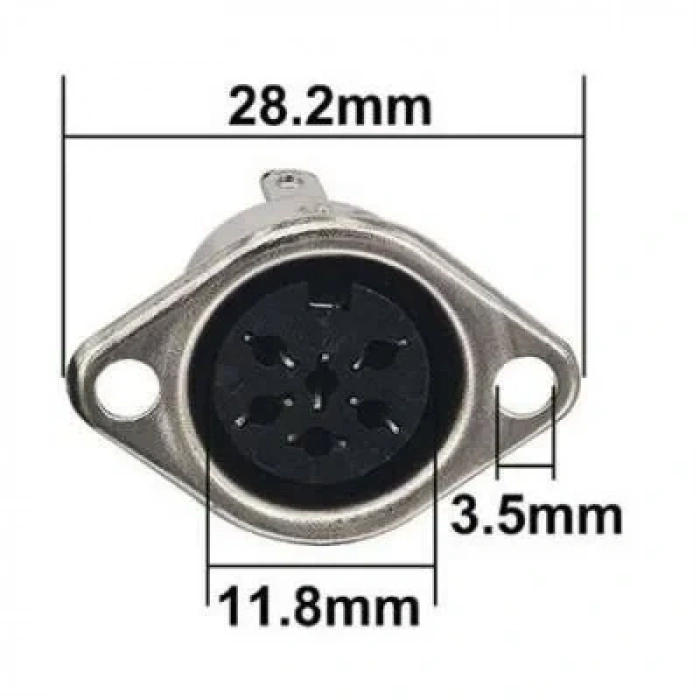 4 Pin Dişi DIN Konnektör - Flanşlı Panel Tipi