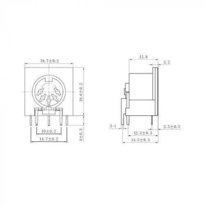 4 Pin Dişi DIN Konnektör - Panel Tipi