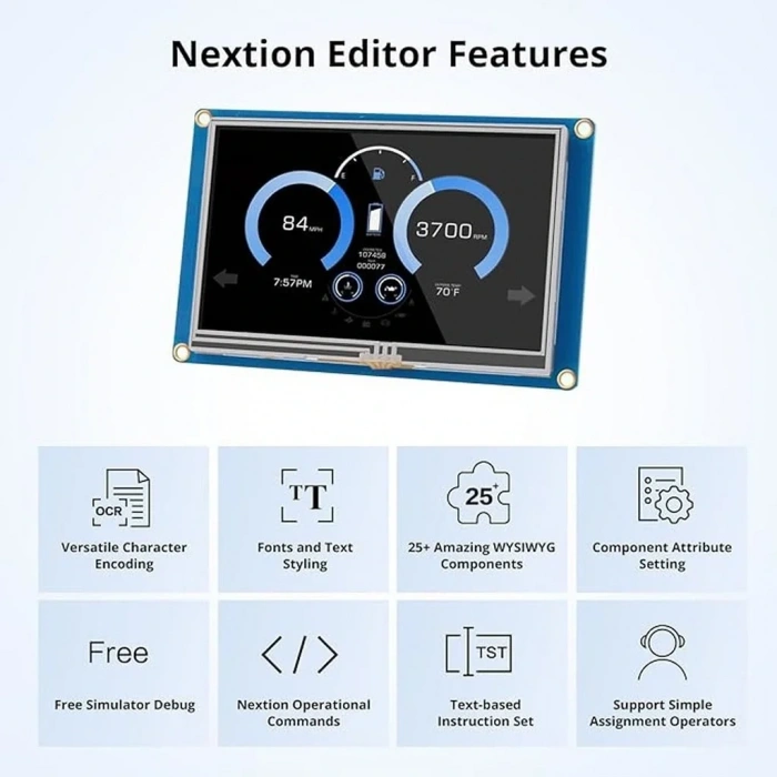 4.3 Inch Nextion 16MB Dahili Hafıza NX4827T043