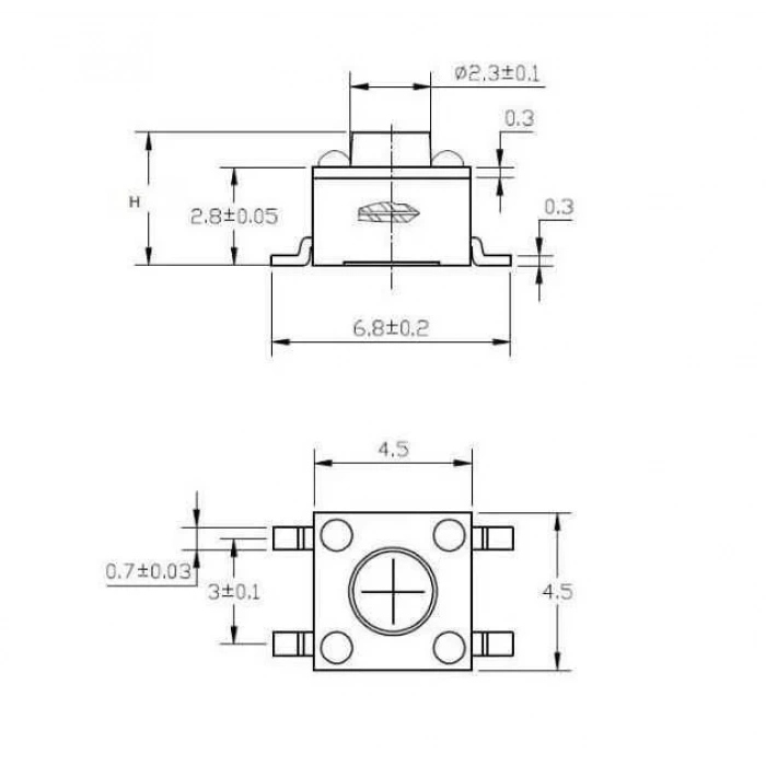 4.5x4.5x5.5mm SMD Tact Buton