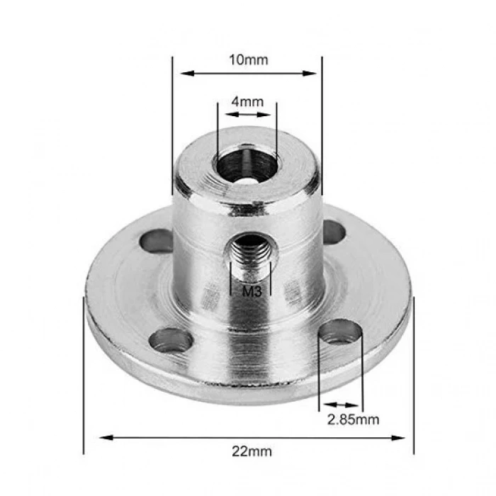 4mm Motor Bağlantı Aparatı - Alüminyum Göbek