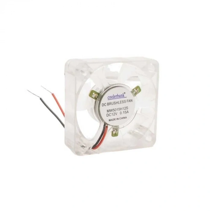 50x50x15mm 12V 0.15A Fan 2 Kablolu - Işıklı