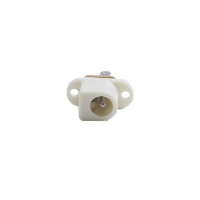 5.5x2.1mm Beyaz DC Jack Şasesi - Jak Girişi