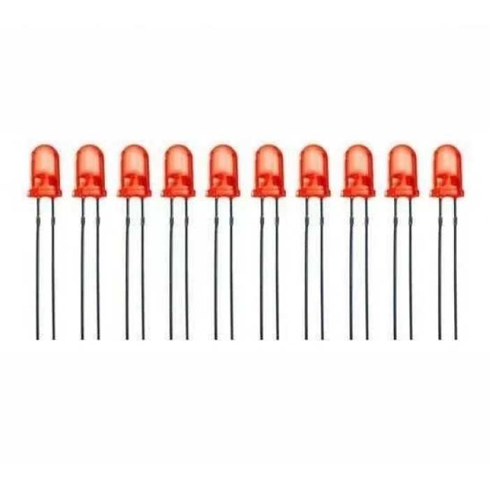 5mm 2V Kırmızı Led Paketi - 10 Adet