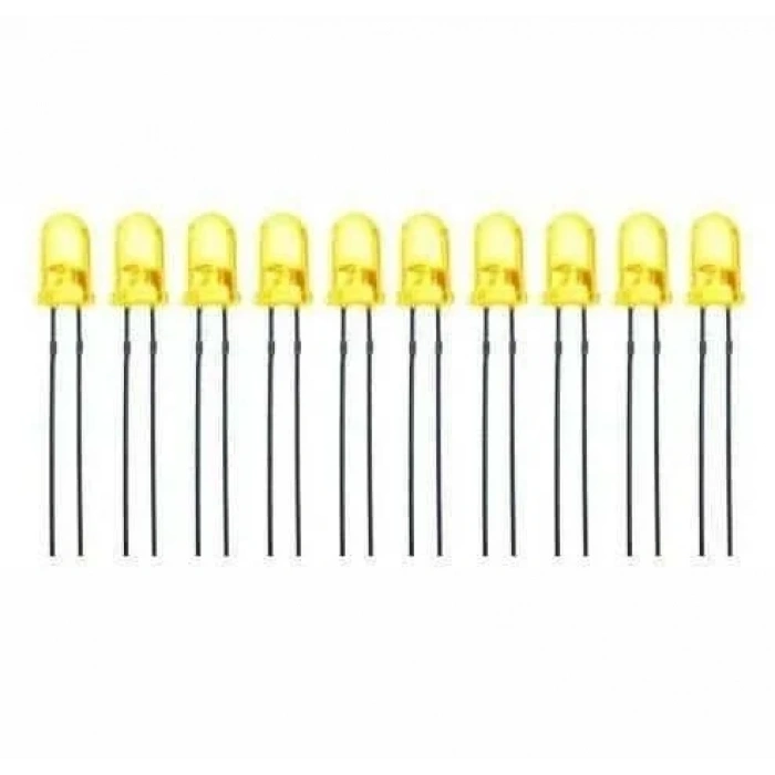 5mm 2V Sarı Led Paketi - 10 Adet