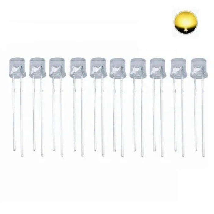 5mm Gün Işığı Kesik Başlı Led Paketi - 10 Adet