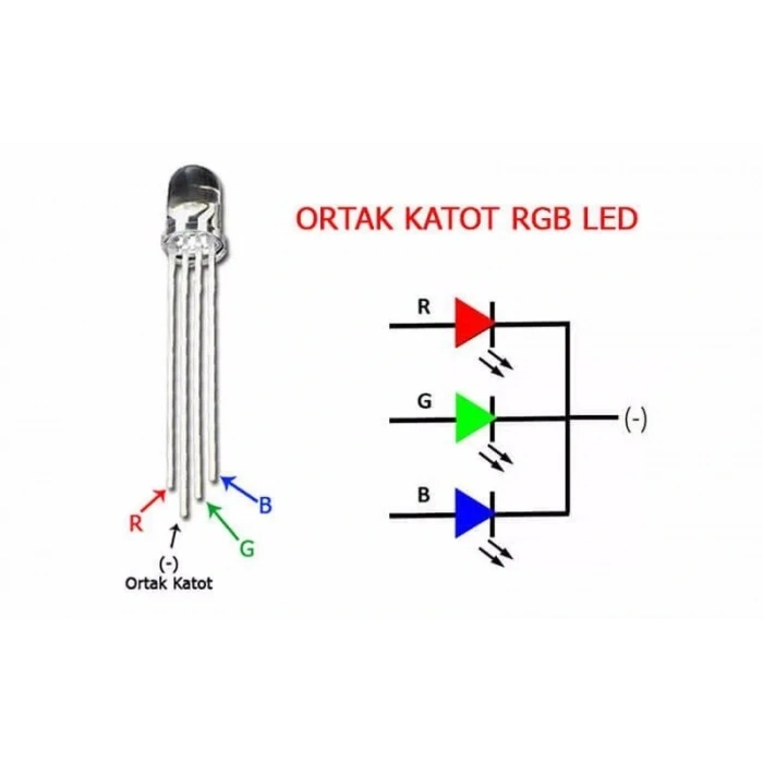 5mm RGB Led Ortak Katot - 4 Pin