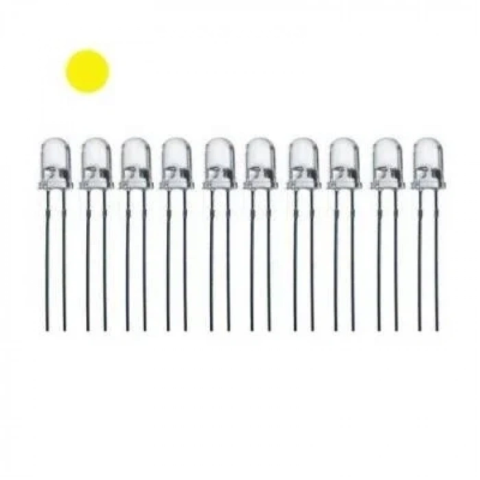 5mm Şeffaf Sarı Led Paketi - 10 Adet