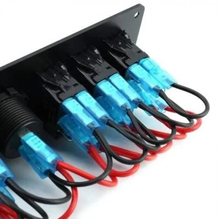 6lı ON-OFF Işıklı Anahtar Switch Panel 12V-24V Voltaj Göstergeli