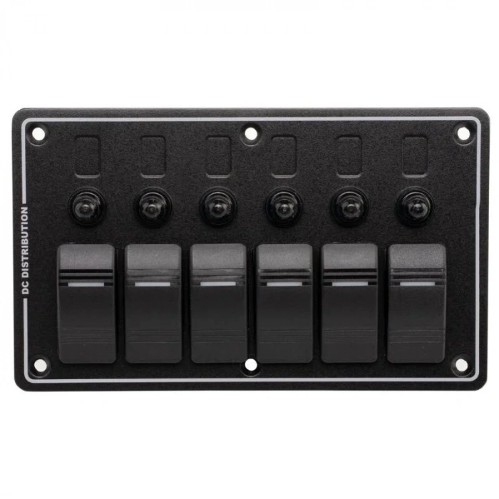 6lı ON-OFF Kırmızı Işıklı Anahtar Switch Panel - Aşırı Akım Korumalı