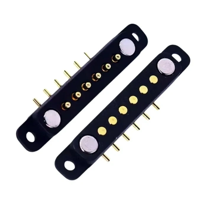 6-Pin 2.54mm 90C Pogo Pin Manyetik Konnektör Takımı - Kulaklı