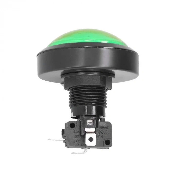 60mm 12V Bombeli Işıklı Oyun Makinesi Butonu - Yeşil