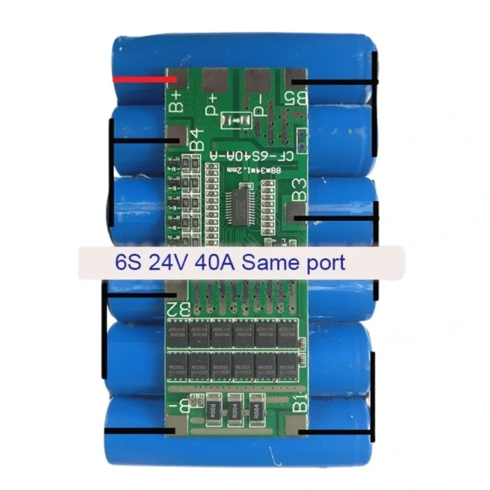 6S 40A BMS 24V 18650 Lityum Pil Şarj Koruma Devresi Balanslı