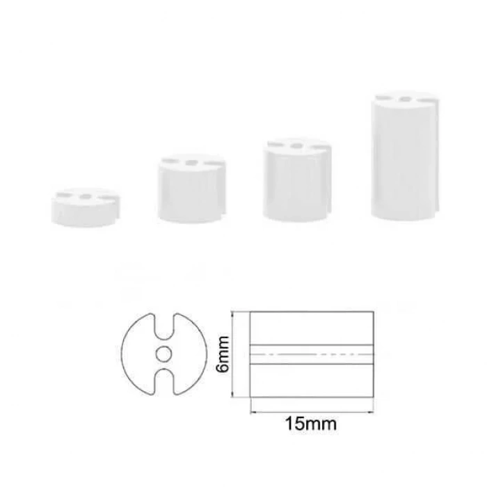 6x15mm 3 Pin Led Distans (Standoff) - Beyaz