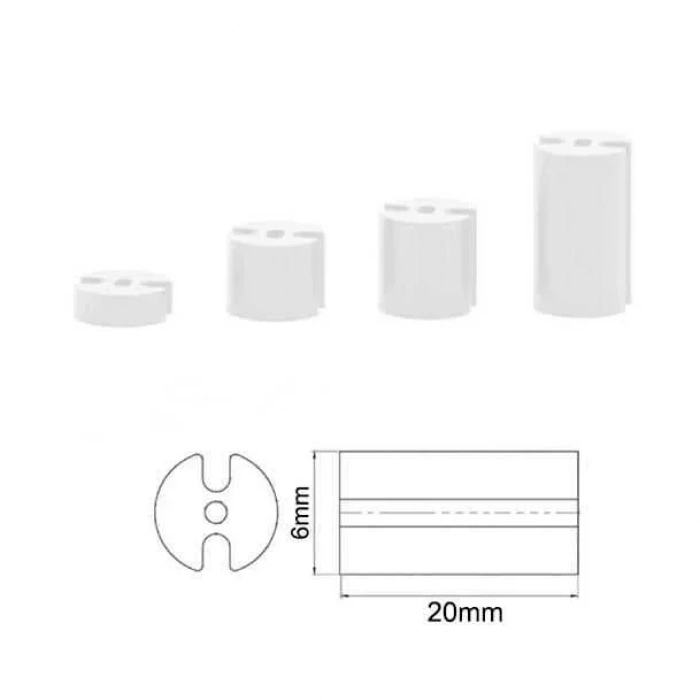 6x20mm 3 Pin Led Distans (Standoff) - Beyaz