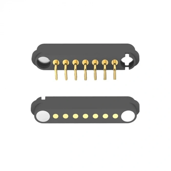 7-Pin 2.54mm 90C Pogo Pin Manyetik Konnektör Takımı