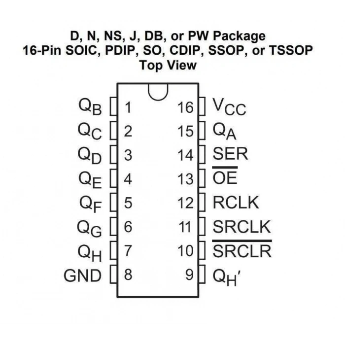 74HC595 SMD Entegre