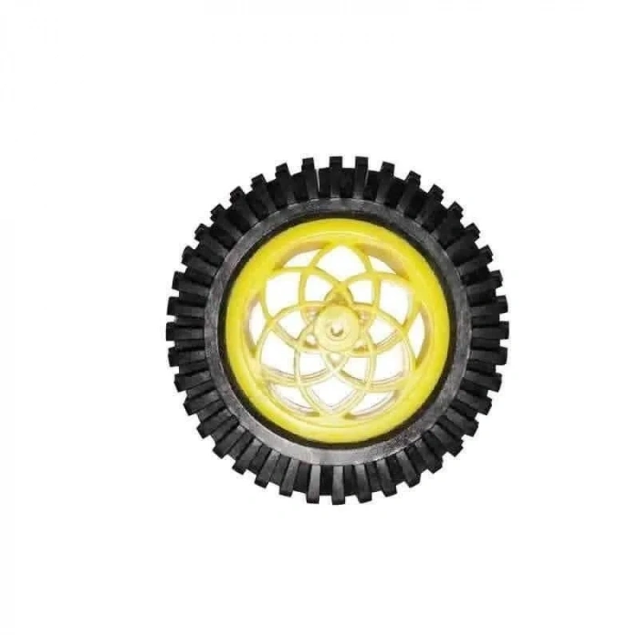 79mm Plastik Arazi Tekerleği - Sarı Plastik Motor Uyumlu