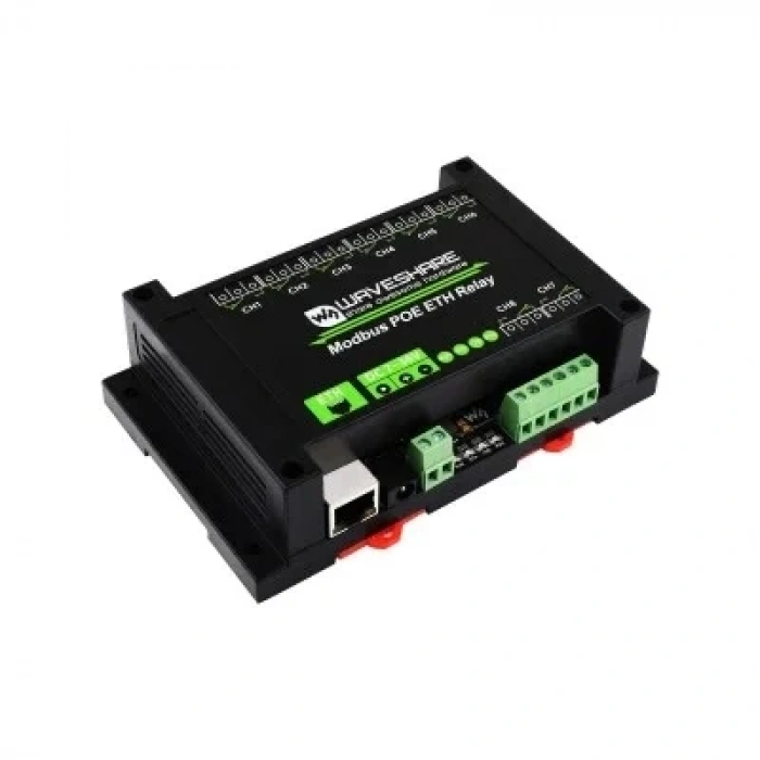 8 Kanallı Ethernet Röle Modülü - Modbus RTU/Modbus TCP Protokolü- PoE Ethernet Port