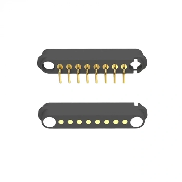 8-Pin 2.54mm 90C Pogo Pin Manyetik Konnektör Takımı