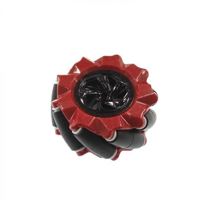 80mm Kırmızı Omni Mecanum Tekerlek - Sol