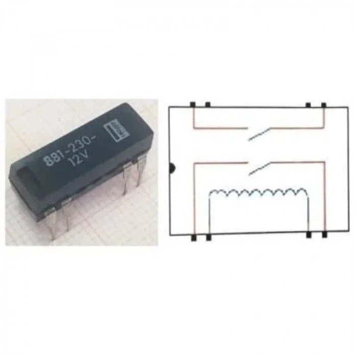 881-230-12V Reed Röle Çift Kontak N/O 12VDC 0.5A
