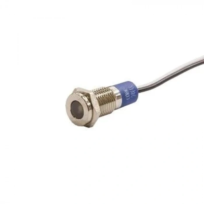 8mm 24v Beyaz Led Metal Kablolu Sinyal Lambası IP67 GQ8T-W