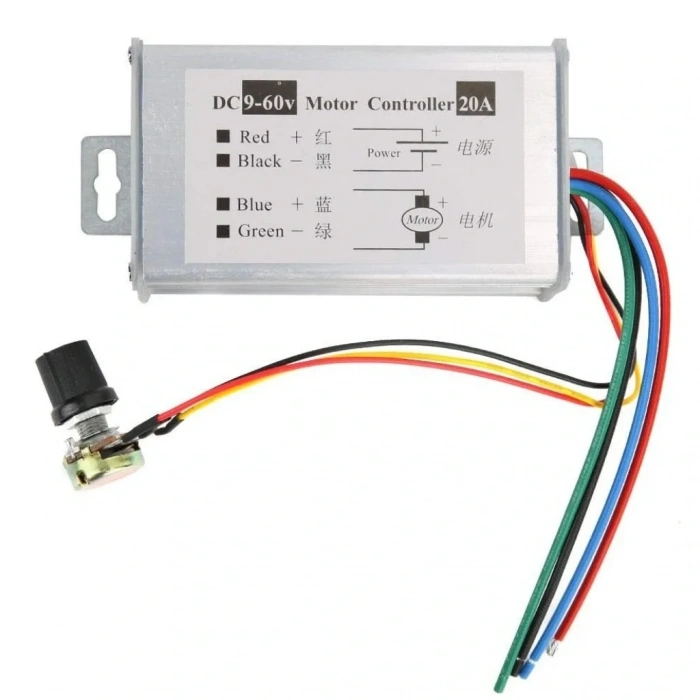 9-60V 20A PWM DC Motor Hız Kontrol Modülü