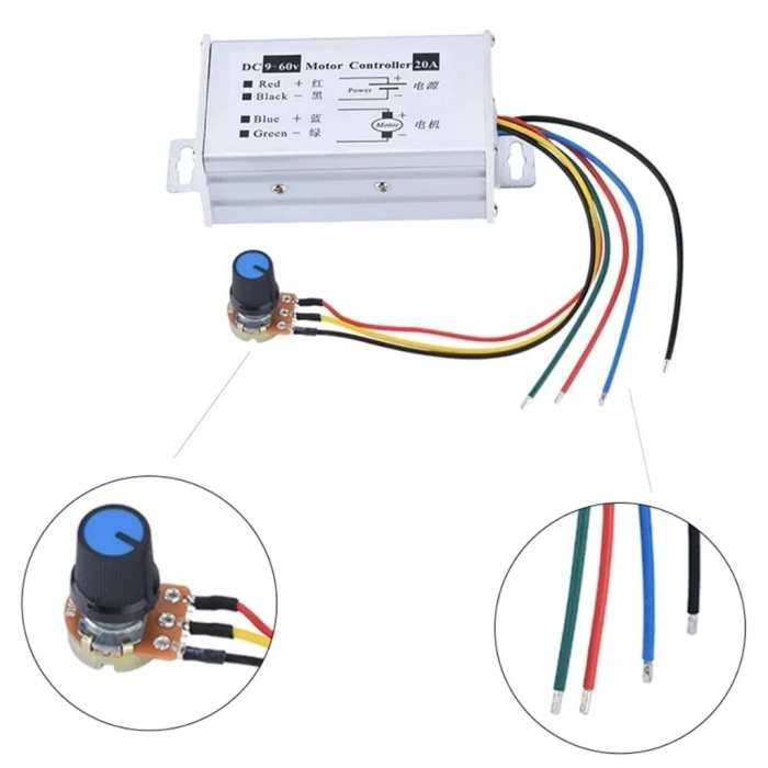 9-60V 20A PWM DC Motor Hız Kontrol Modülü