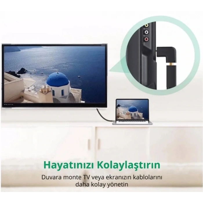 90° HDMI to HDMI Erkek-Dişi (M2F) Dönüştürücü Çevirici