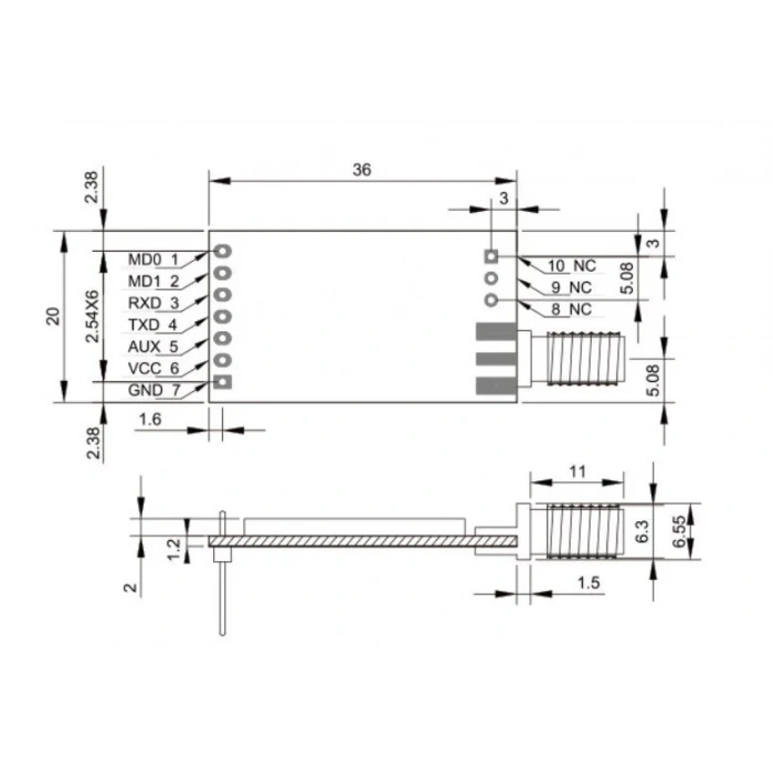 A39C-T900A22D1a 850~931MHz 5km Lora Transceiver Modülü